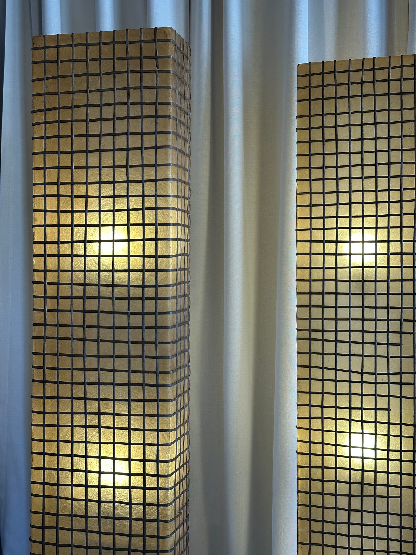 MidCentury Fiberglass + Rattan Floor Lamp (1)