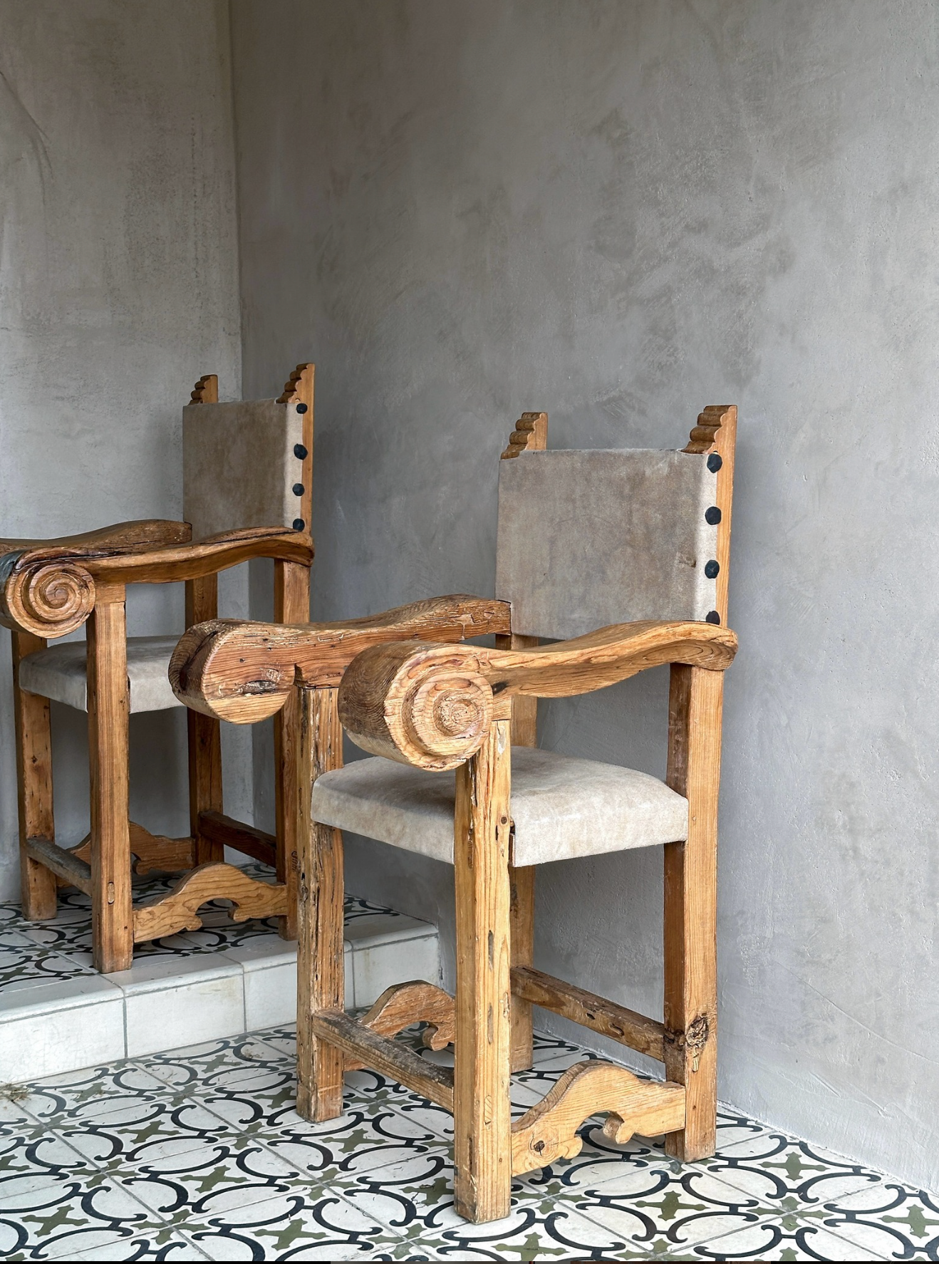Spanish Colonial Revival Armchairs (pair)