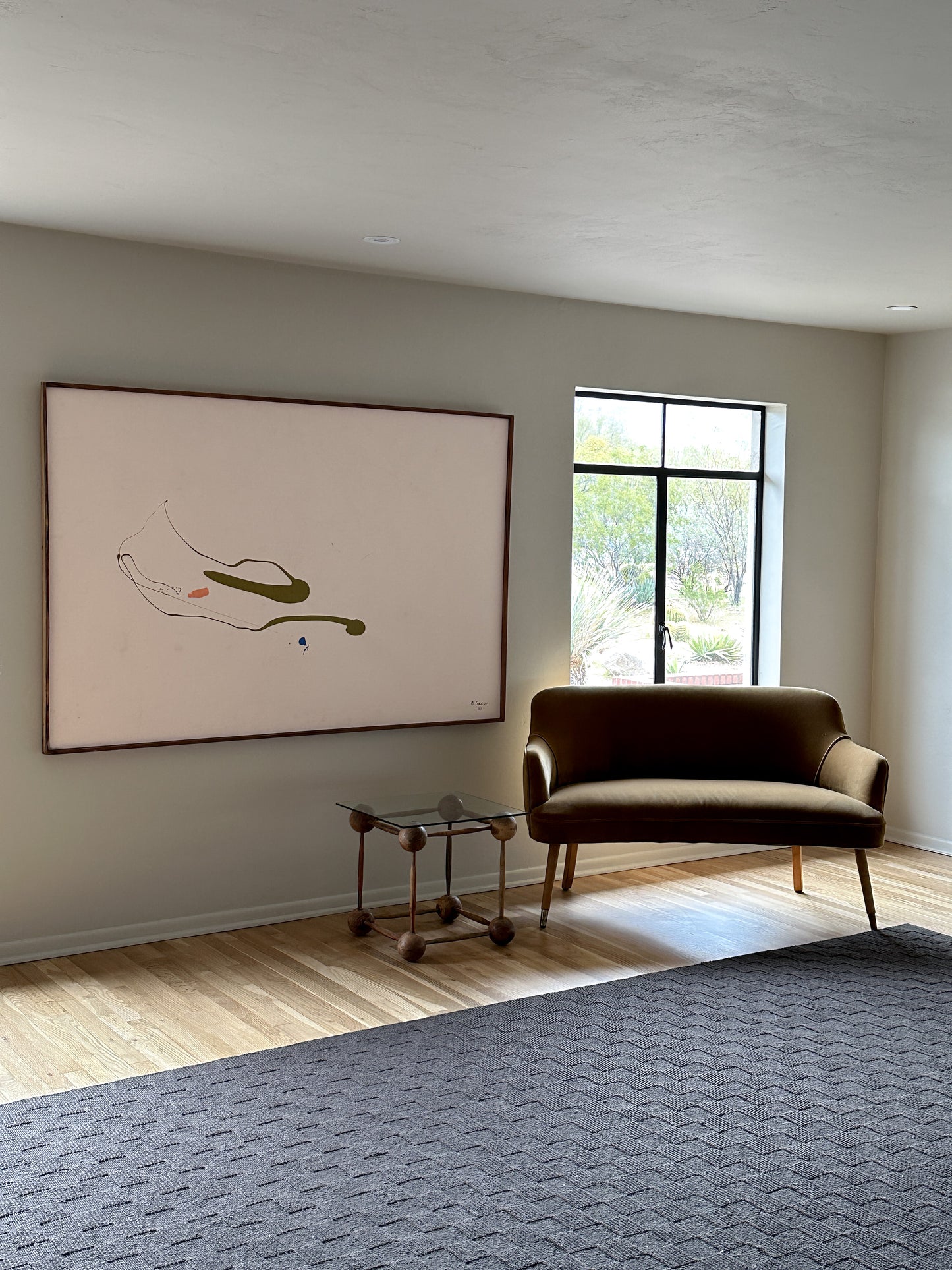 Large abstract painting - Signed Secan, 1980