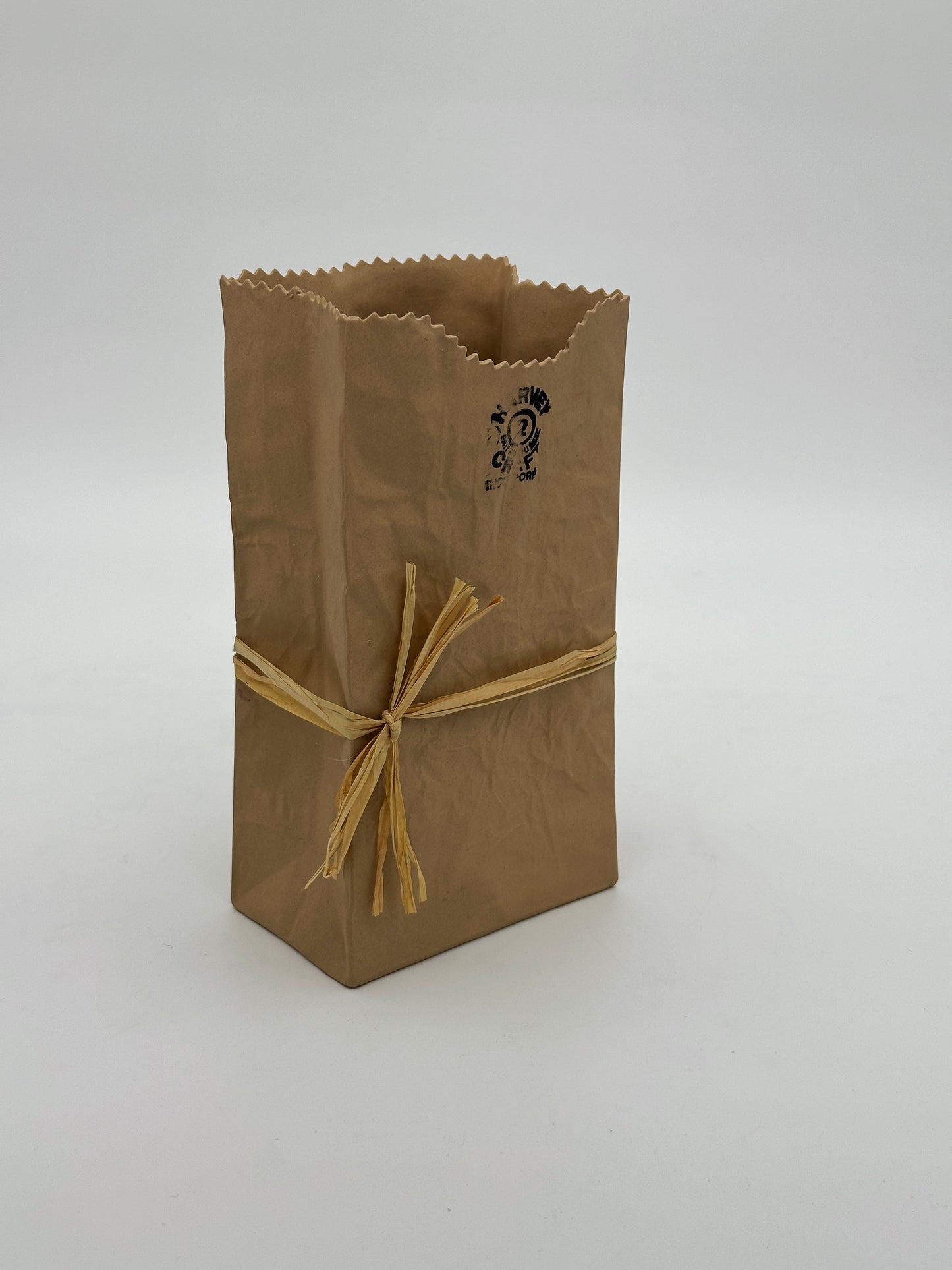 Michael Harvey Ceramic Paper Bag Vase