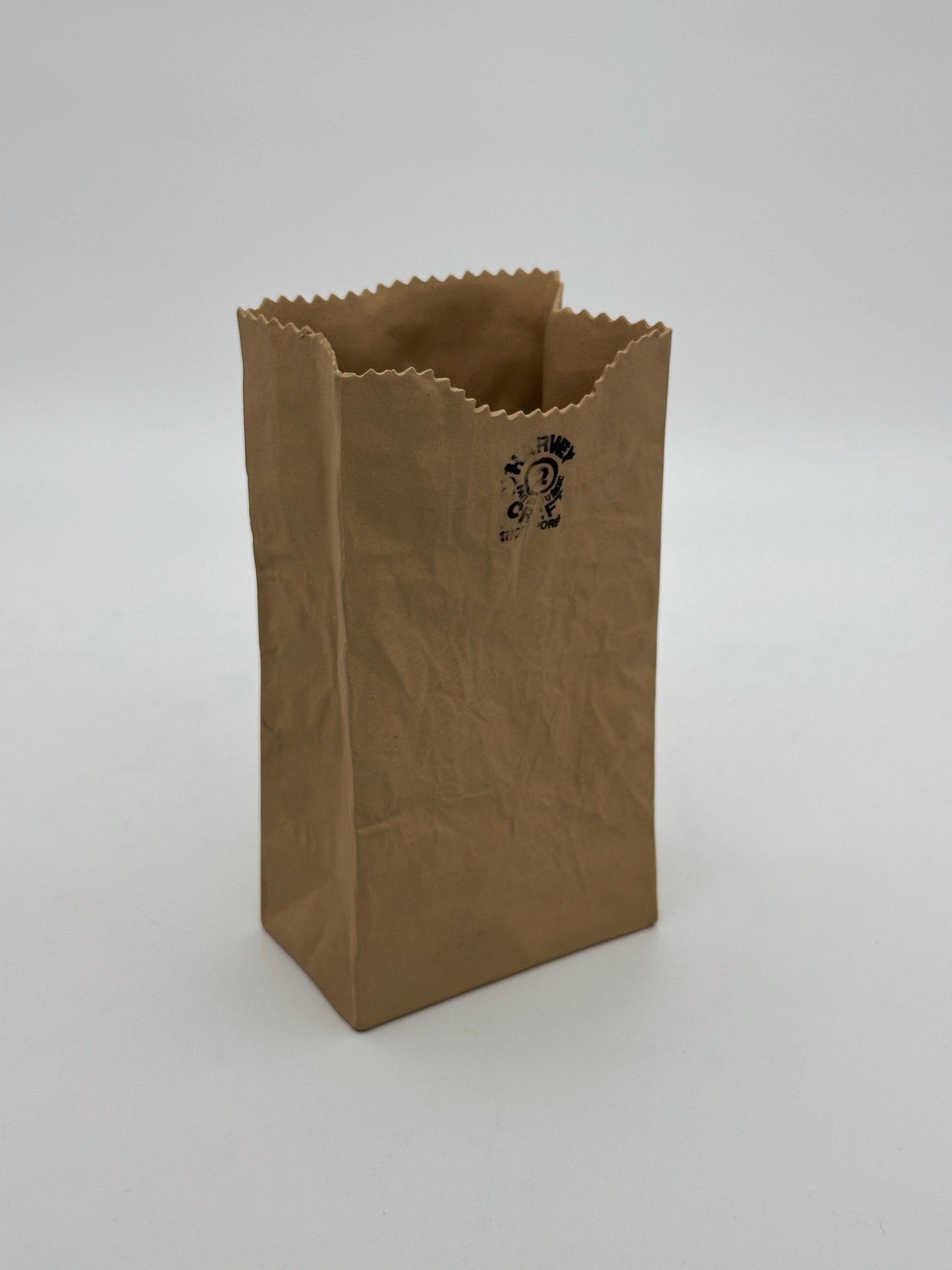 Michael Harvey Ceramic Paper Bag Vase