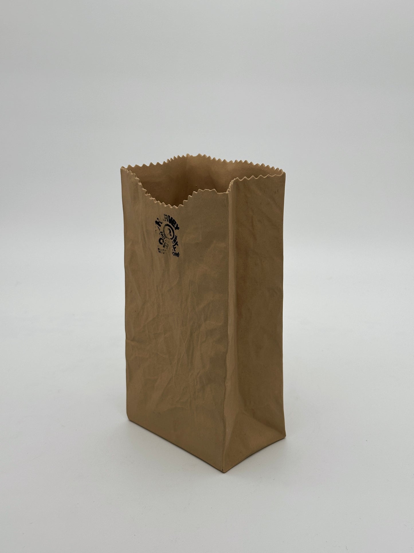 Michael Harvey Ceramic Paper Bag Vase
