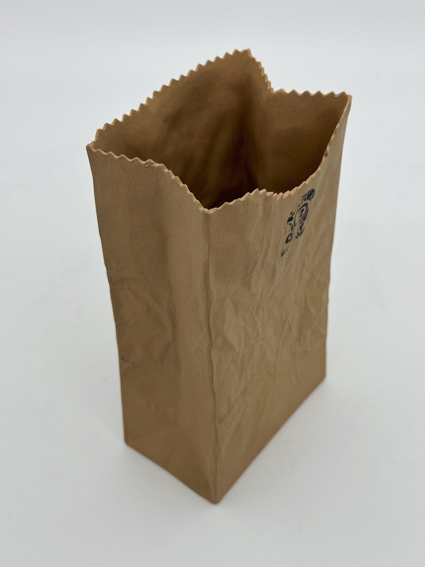 Michael Harvey Ceramic Paper Bag Vase