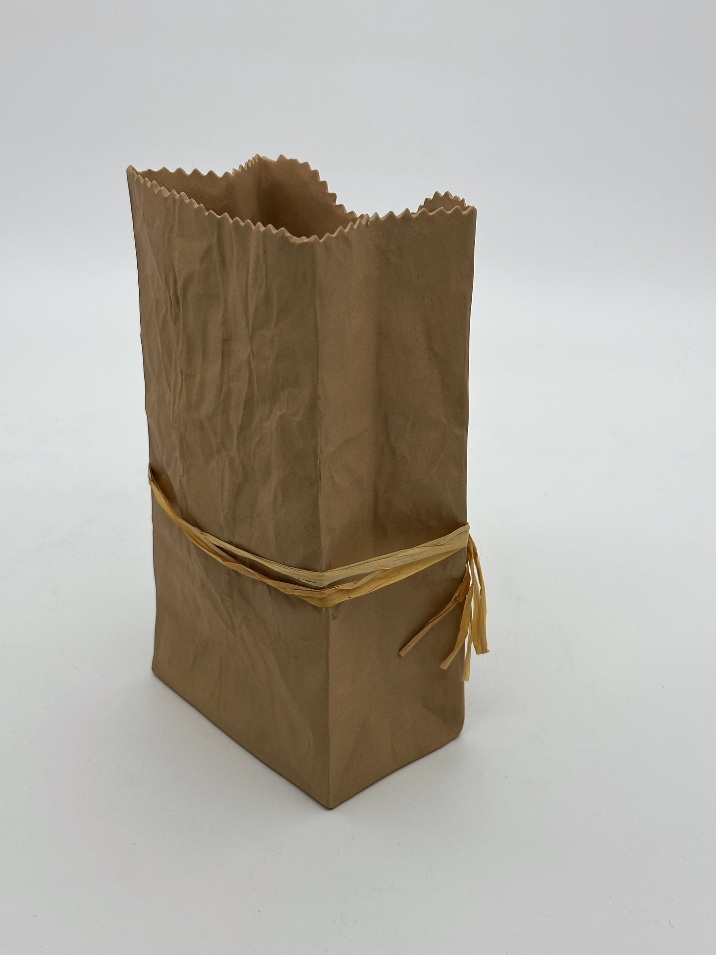 Michael Harvey Ceramic Paper Bag Vase