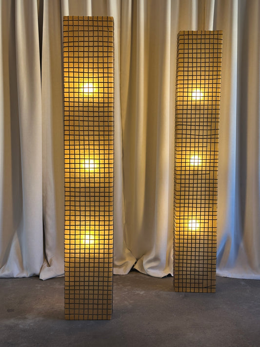 MidCentury Fiberglass + Rattan Floor Lamp (1)