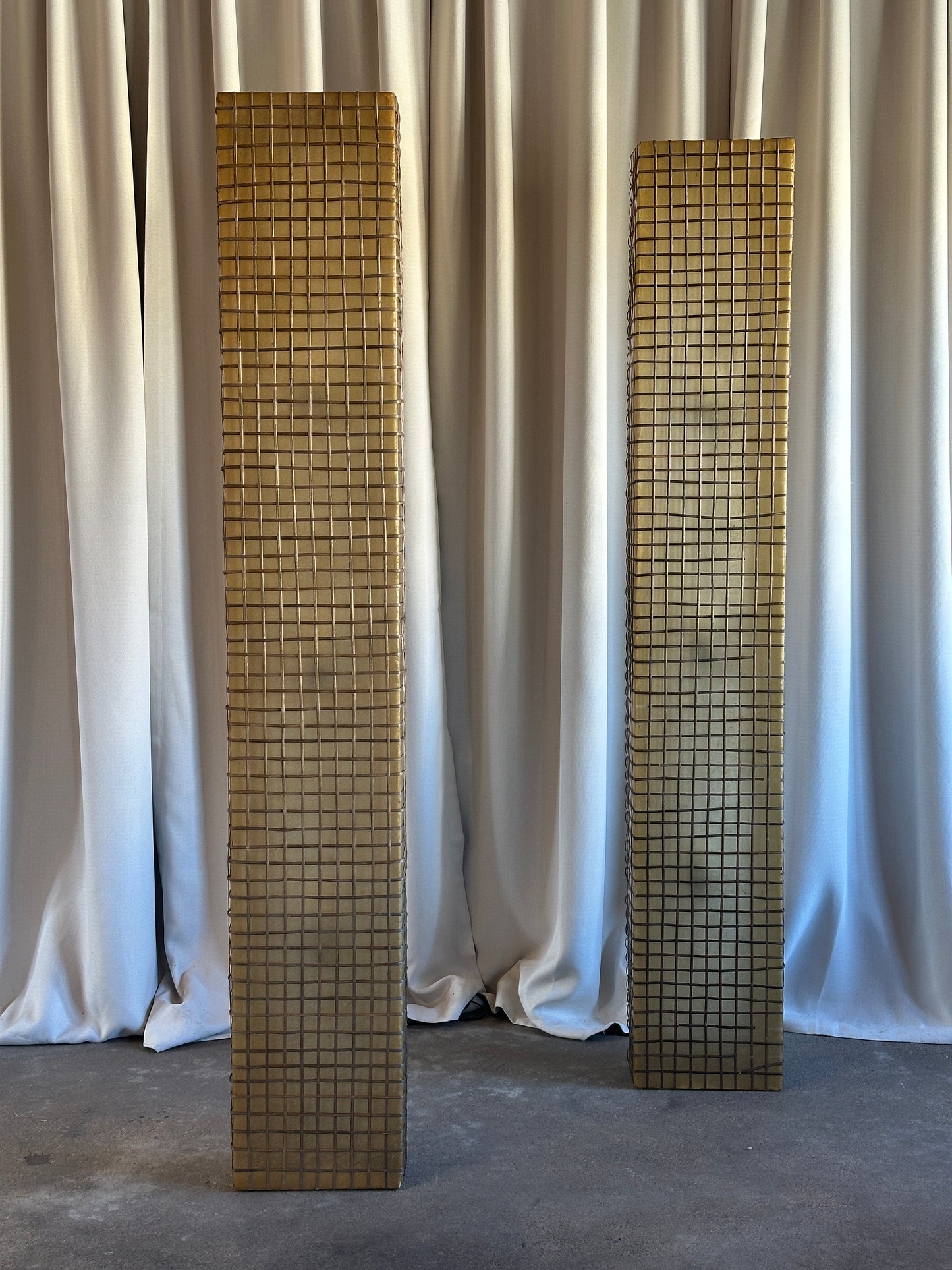 MidCentury Fiberglass + Rattan Floor Lamp (1)