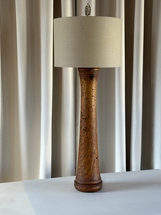 Tall Turned Wood Table Lamp