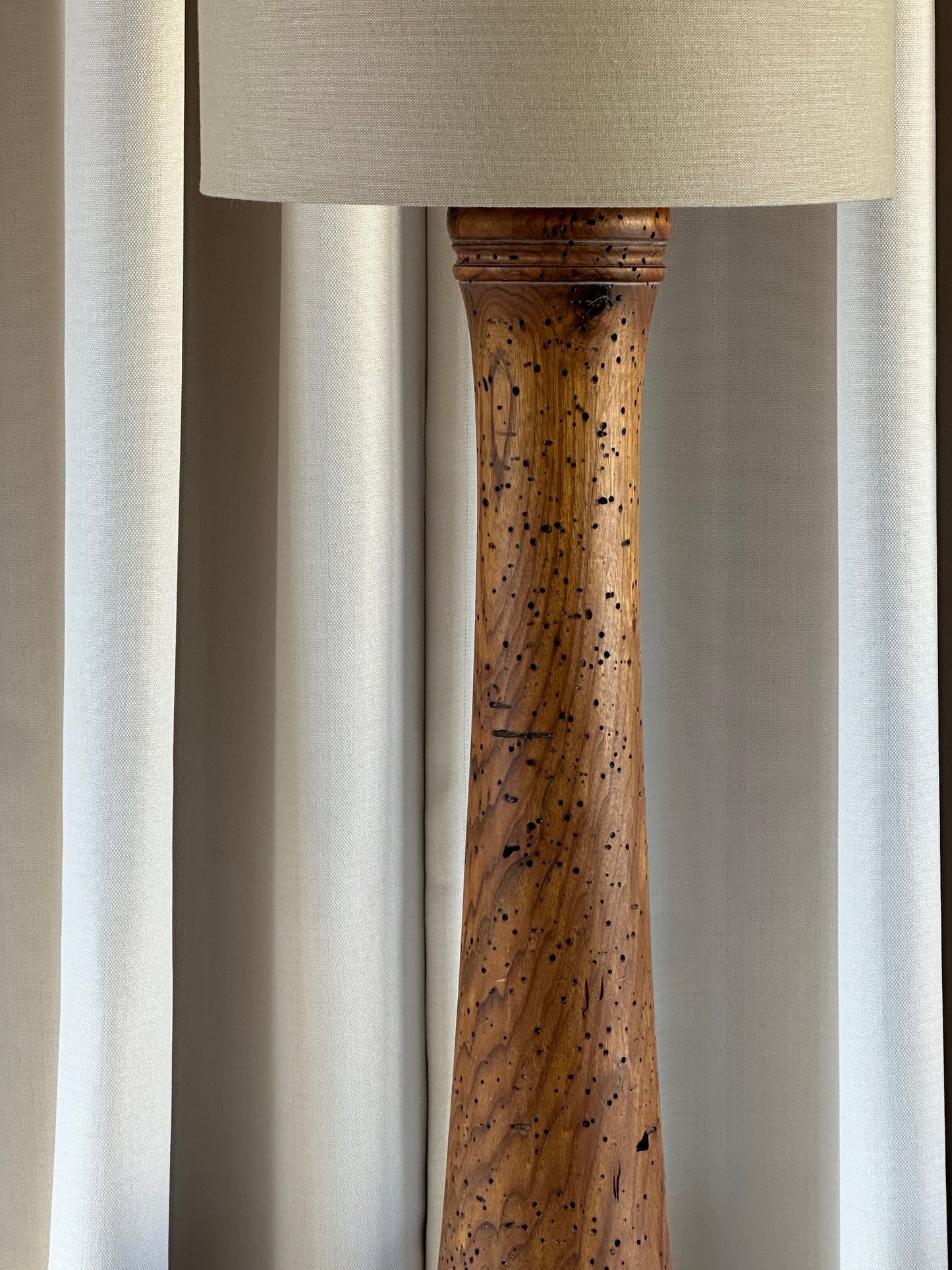 Tall Turned Wood Table Lamp