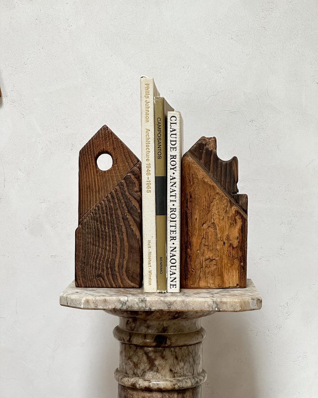 Carved Bookends from 18th Century Chesnut, NY