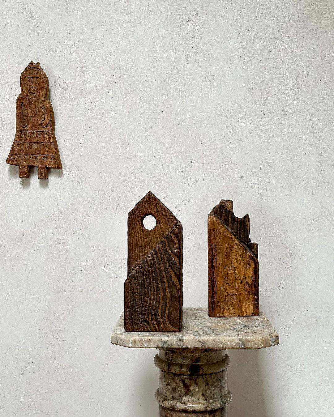 Carved Bookends from 18th Century Chesnut, NY